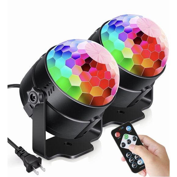 Luditek Other - NEW! Luditek 2-Pack Sound Activated Party Lights Disco Ball DJ Strobe w. Remotes
